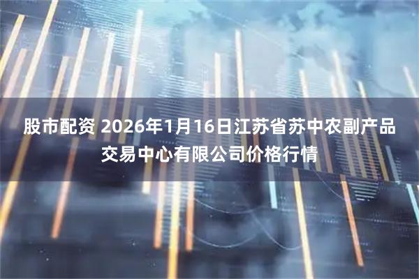 股市配资 2026年1月16日江苏省苏中农副产品交易中心有限公司价格行情